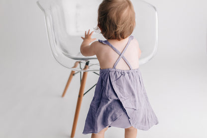 Organic Muslin Tunic Top & Bloomer Bottom Set in Amethyst