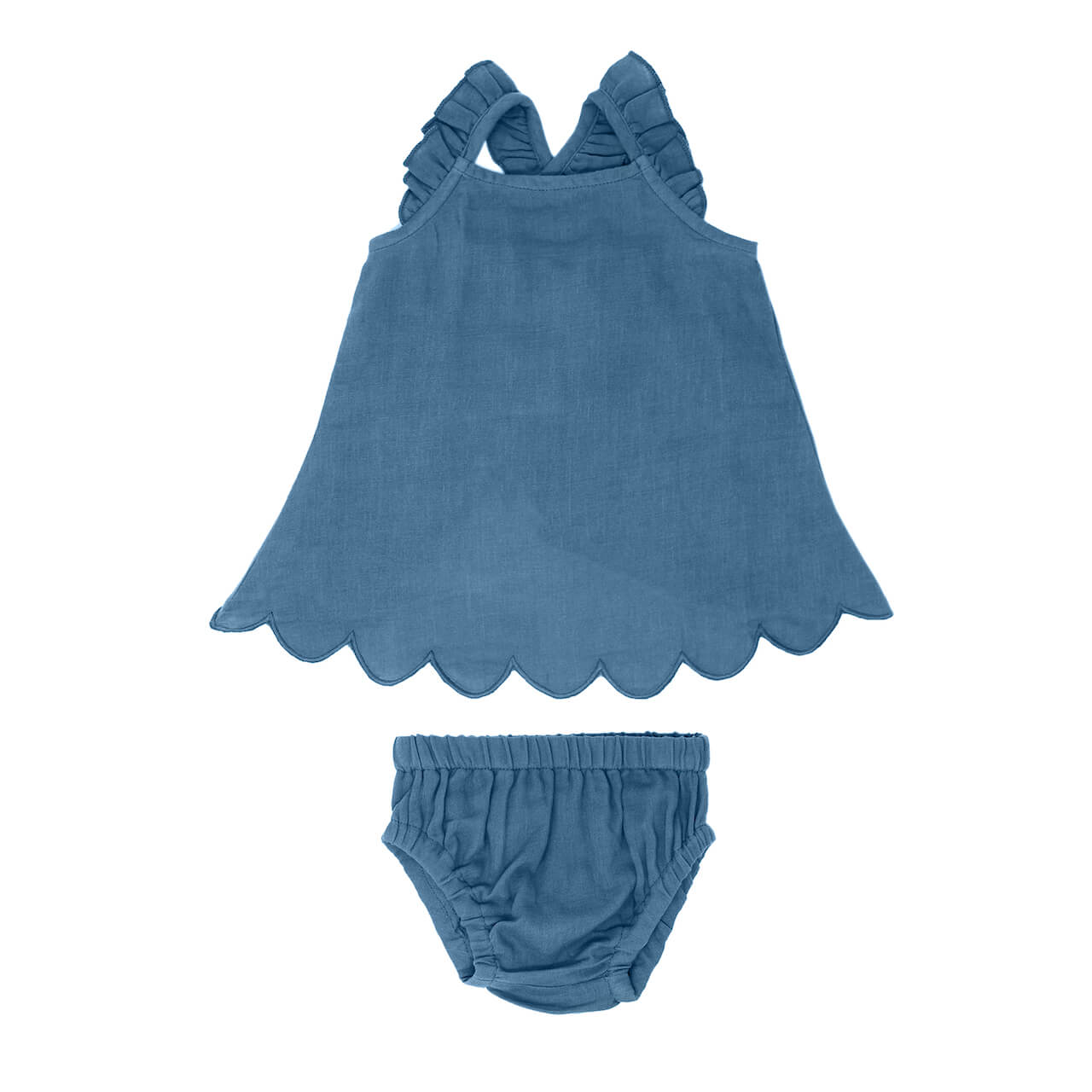 Organic Muslin Tunic Top & Bloomer Bottom Set in Pacific