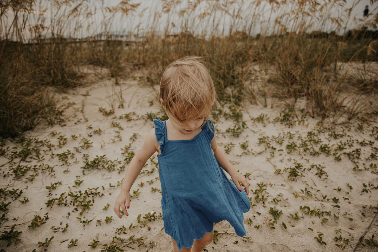 Organic Muslin Tunic Top & Bloomer Bottom Set in Pacific