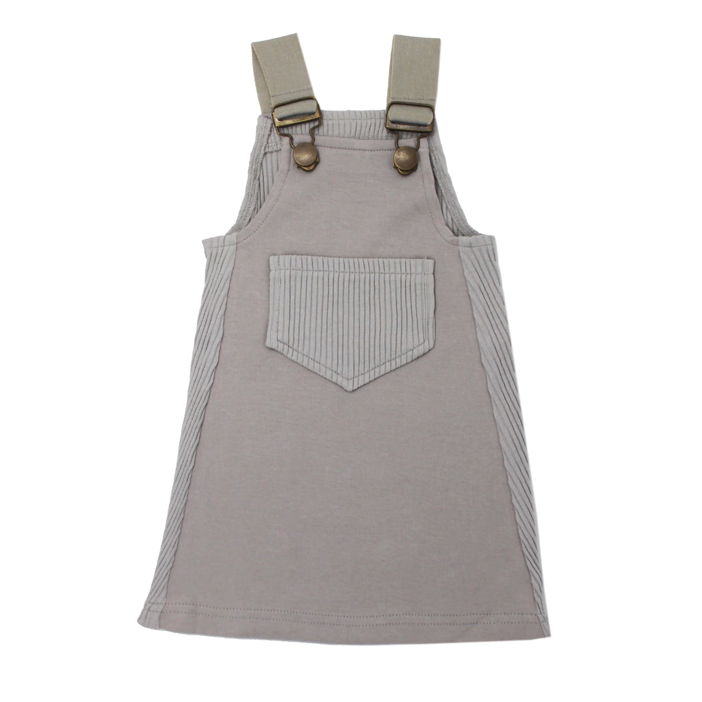 Ribbed Tank Dress in Light Gray