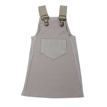 Ribbed Tank Dress in Light Gray