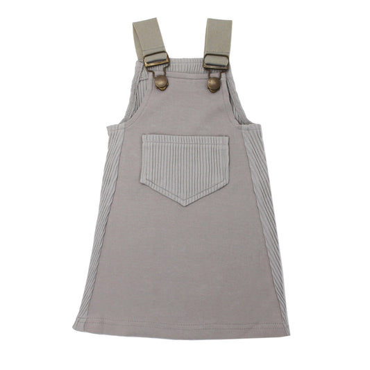 Ribbed Tank Dress in Light Gray