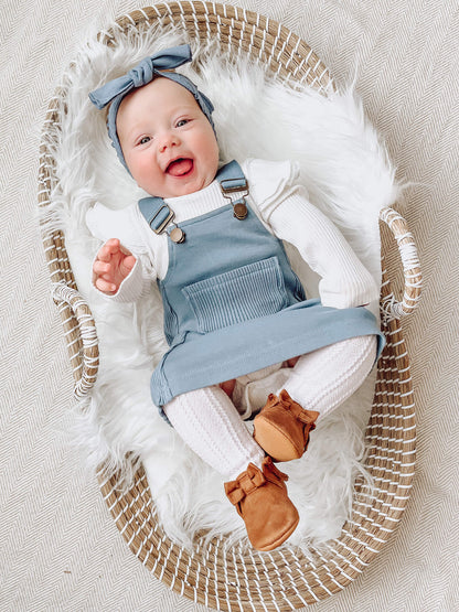 Ribbed Tank Dress in Sky