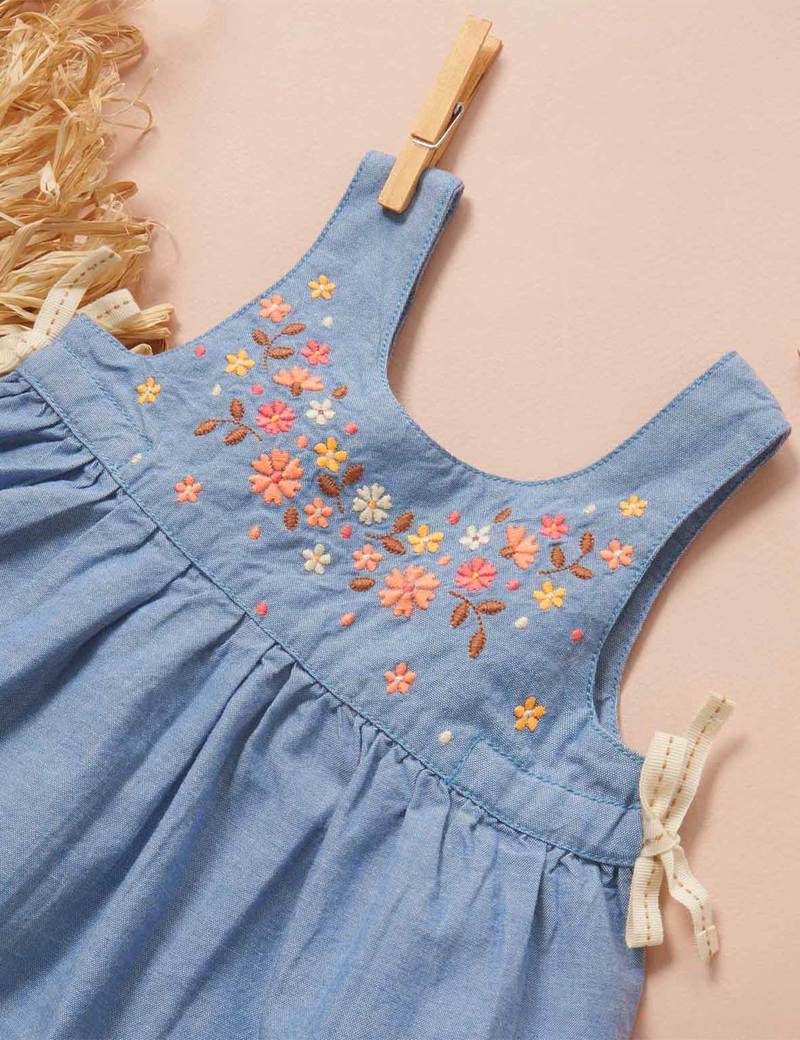 Frangipani Embroidered Dress