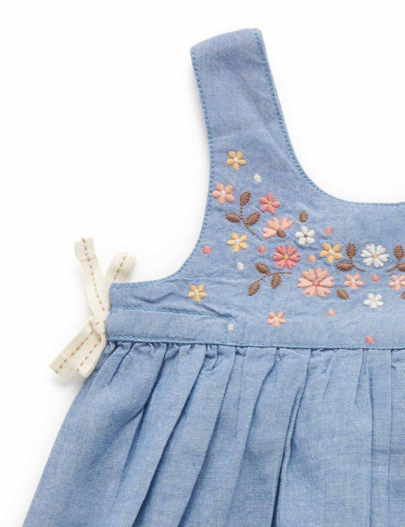 Frangipani Embroidered Dress